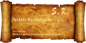 Spáth Krisztián névjegykártya